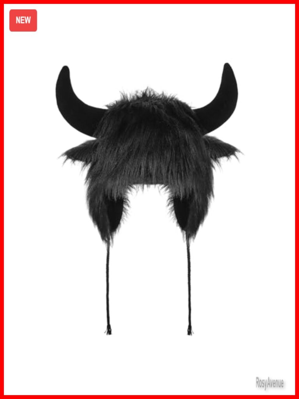 Faux Fur Trapper Hat with Horns Animal Beanie Winter Warm Cosplay